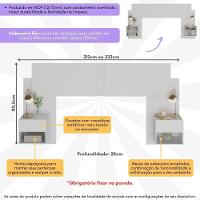 Cabeceira Casal/queen Com 2 Mesas De Cabeceira 232cm Multimóveis Mp4317 Branco Branco - 5