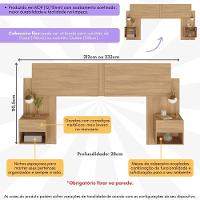 Cabeceira Casal/queen Com 2 Mesas De Cabeceira 232cm Multimóveis Mp4325 Madeirado Madeirado - 5