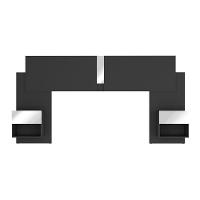 Cabeceira Casal/queen Com Espelhos E 2 Mesas De Cabeceira 232cm Multimóveis Mp4324 Preto Preto - 6