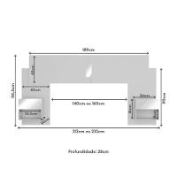 Cabeceira Casal/queen Com Espelhos E 2 Mesas De Cabeceira 232cm Multimóveis Mp4326 Branco Branco
