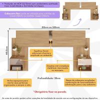 Cabeceira Casal/queen Com Espelhos E 2 Mesas De Cabeceira 232cm Multimóveis Mp4326 Madeirado Madeirado - 5