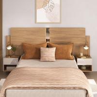 Cabeceira Casal/queen Com Espelhos E 2 Mesas De Cabeceira 232cm Multimóveis Mp4326 Madeirado Madeirado - 6