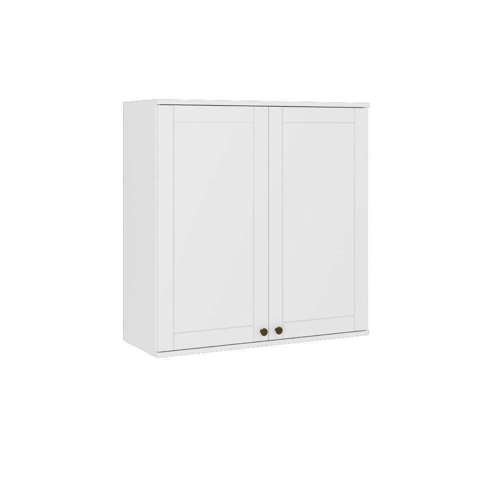Armário Aéreo Milla Mdf 2 Portas De Branco 80 Cm Carraro - 1