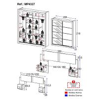 Guarda Roupas Casal Espelho E Cabeceira Com 2 Mesas De Cabeceira Multimóveis MP4327 Preto - 8