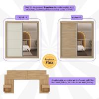 Guarda Roupas Casal Espelho E Cabeceira Com 2 Mesas De Cabeceira Multimóveis MP4327 Madeirado - 5
