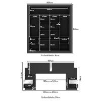 Guarda Roupas Casal E Cabeceira Com 2 Mesas De Cabeceira E Espelhos Multimóveis MP4328 Preto - 5