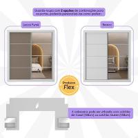 Guarda Rroupas Casal E Cabeceira Com 2 Mesas De Cabeceira E Espelhos Multimóveis MP4328 Branco - 3