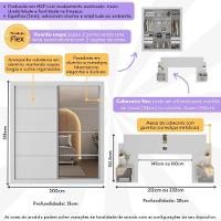 Guarda Rroupas Casal E Cabeceira Com 2 Mesas De Cabeceira E Espelhos Multimóveis MP4328 Branco - 6