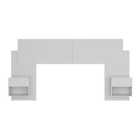 Cabeceira Casal Queen Com 2 Mesas De Cabeceira 232cm Multimóveis MP4325 Branco - 2