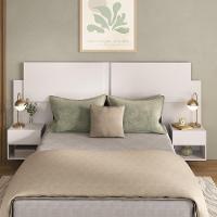Cabeceira Casal Queen Com 2 Mesas De Cabeceira 232cm Multimóveis MP4325 Branco - 6