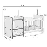Berço Para Boneca Cristal Ursinho C02 Brinquedo Infantil Branco Lyam Decor - 3
