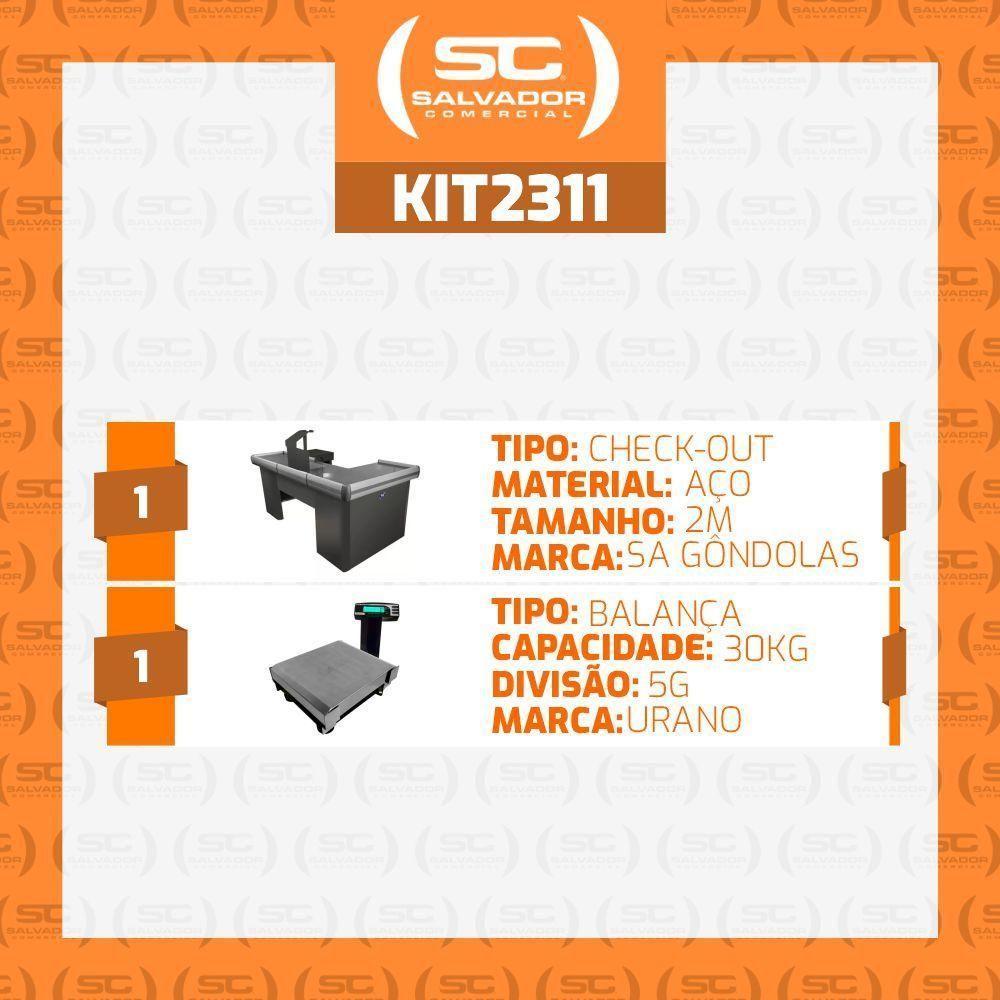 Caixa Supermercado Empacotador Preto 2m Check Out E Balança Bivolt 30kg - Urano Bivolt - 6