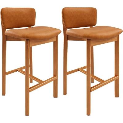 Kit 02 Banquetas Alta Para Cozinha Sala De Jantar Bar Dara L02 Couríssimo Canela Lyam Decor