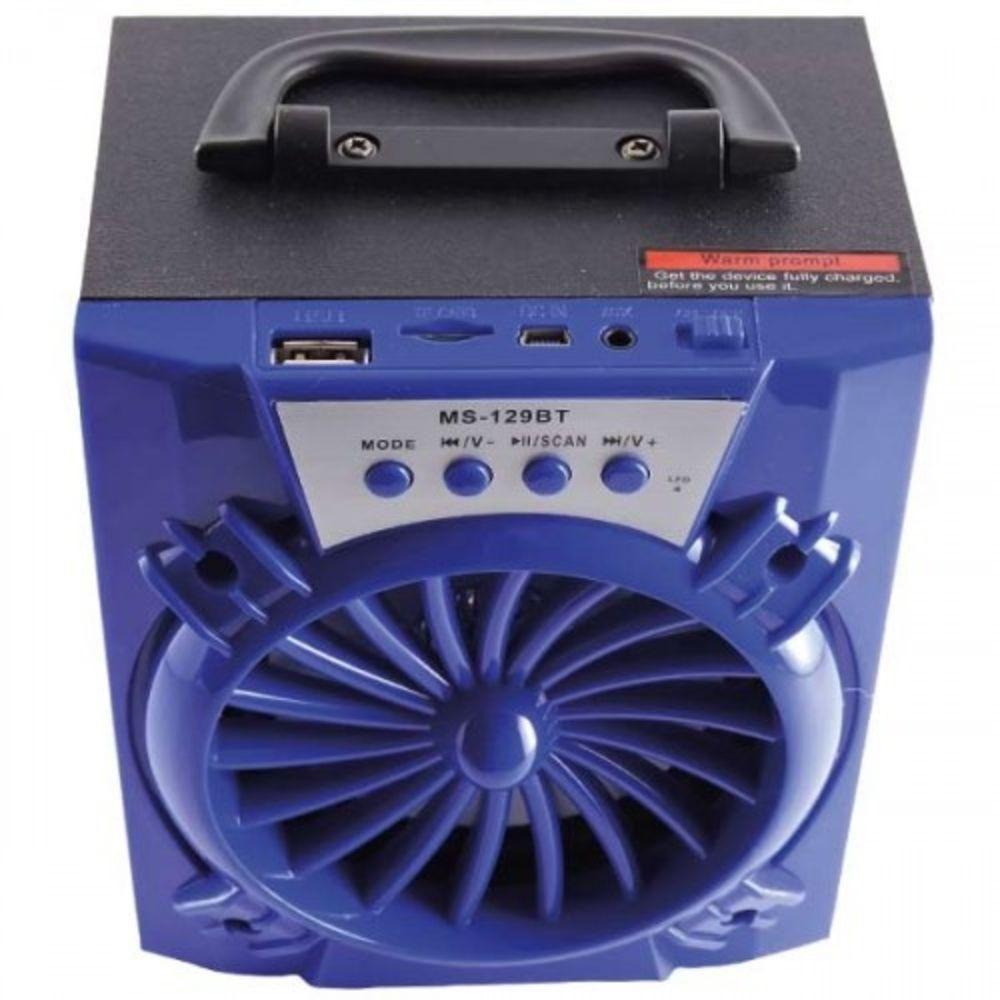 Caixa Caixinha Som Portátil Amplificada 8w Bluetooth Mp3 Usb Sd Pendrive Azul - 5