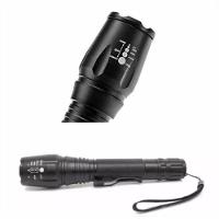 Lanterna Led Longo Alcance T6 Ultra Forte Militar Tática 2 Baterias B8477 - 3