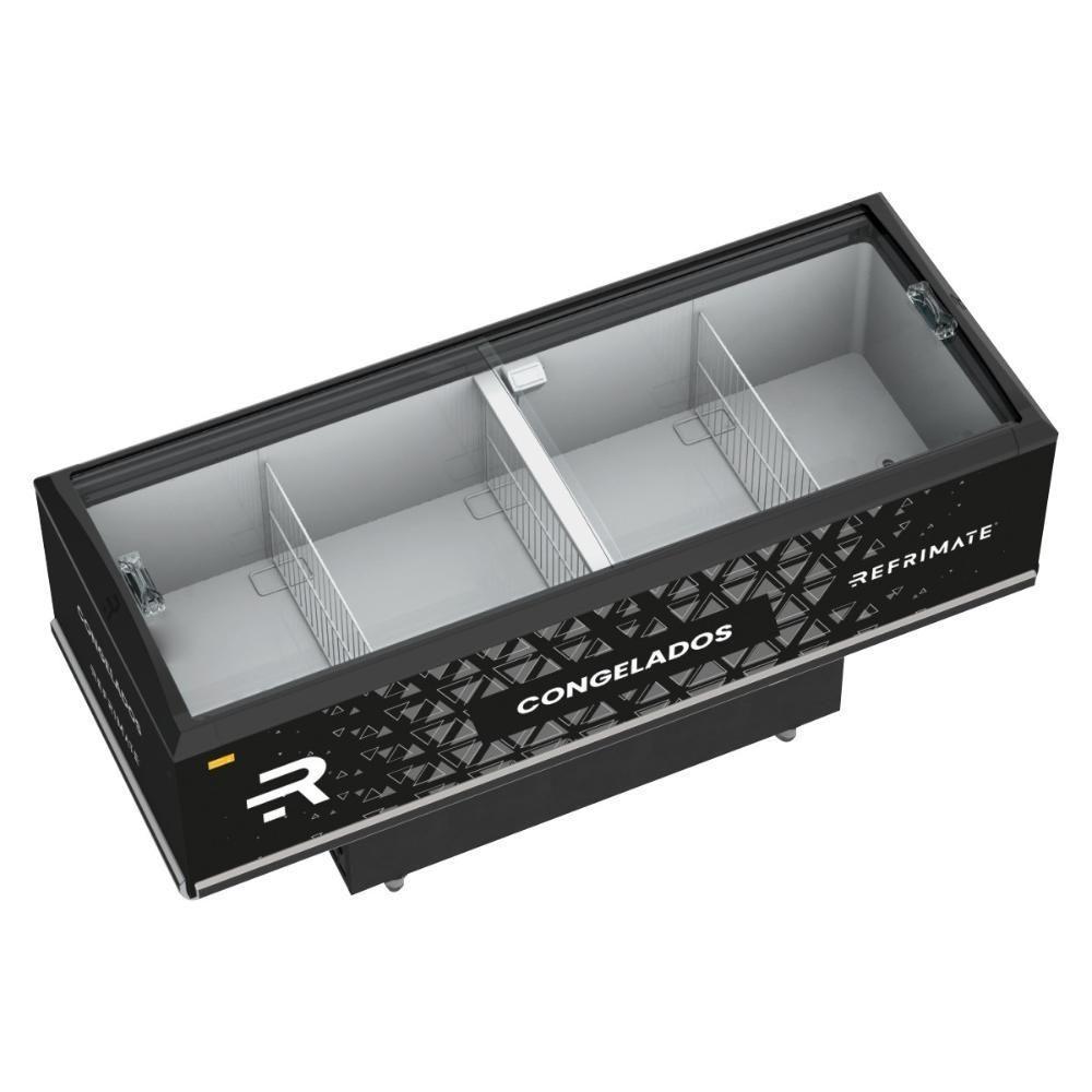 Expositor Ilha Vanguard Top De Congelados E Resfriados Vidro Semicurvo 2,00m Eivt Refrimate 220v - 2