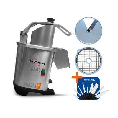 Processador De Alimentos Corte Fatias 14mm E Cubos 14mm Pa7 Pro Bivolt E Jogo De Facas 9Pçs Bivolt