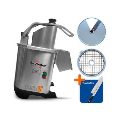 Processador De Alimentos Corte Fatias 14mm E Cubos 14mm Pa7 Pro Bivolt E Faca Santoku Profissional