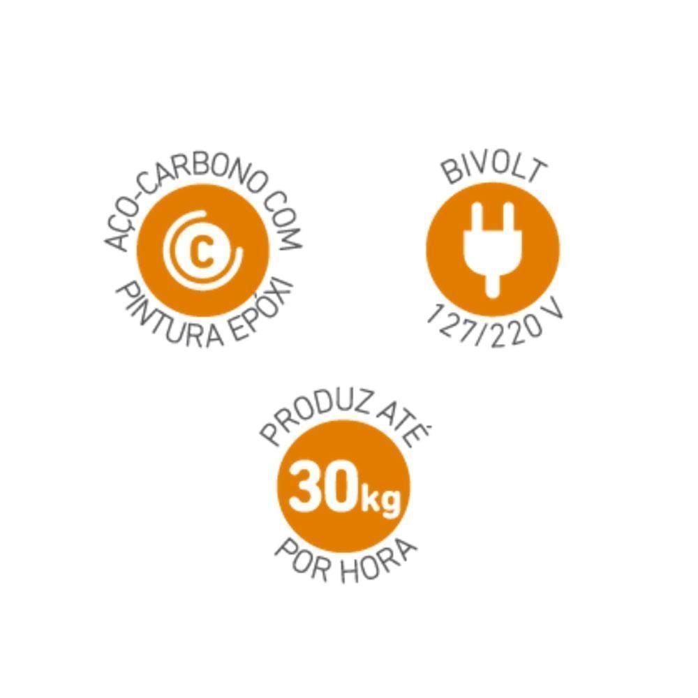 Moinho De Pão Com Pintura Epoxi Branco 30kg/h Bivolt Mp-20 - Braesi Bivolt - 2