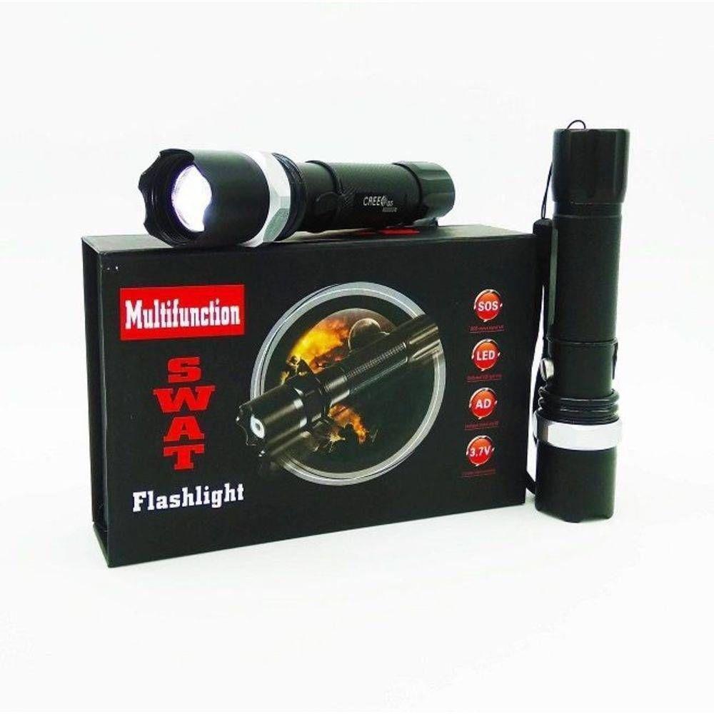 Lanterna Swat Tática Completa Pequena com 2 Baterias - 1