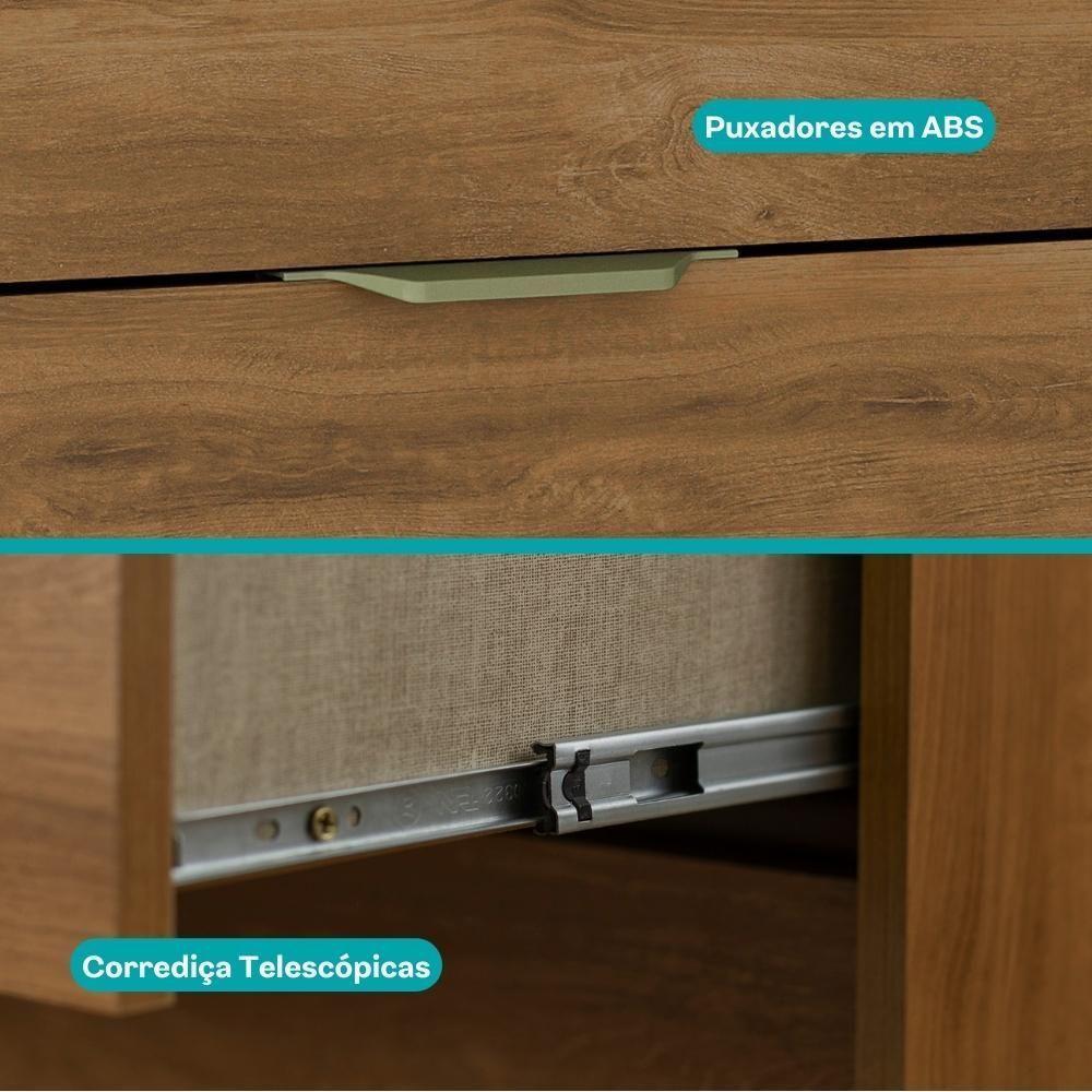 Cômoda 3 Gavetas 2 Portas Quarto 1112 Carraro Freijó - 2