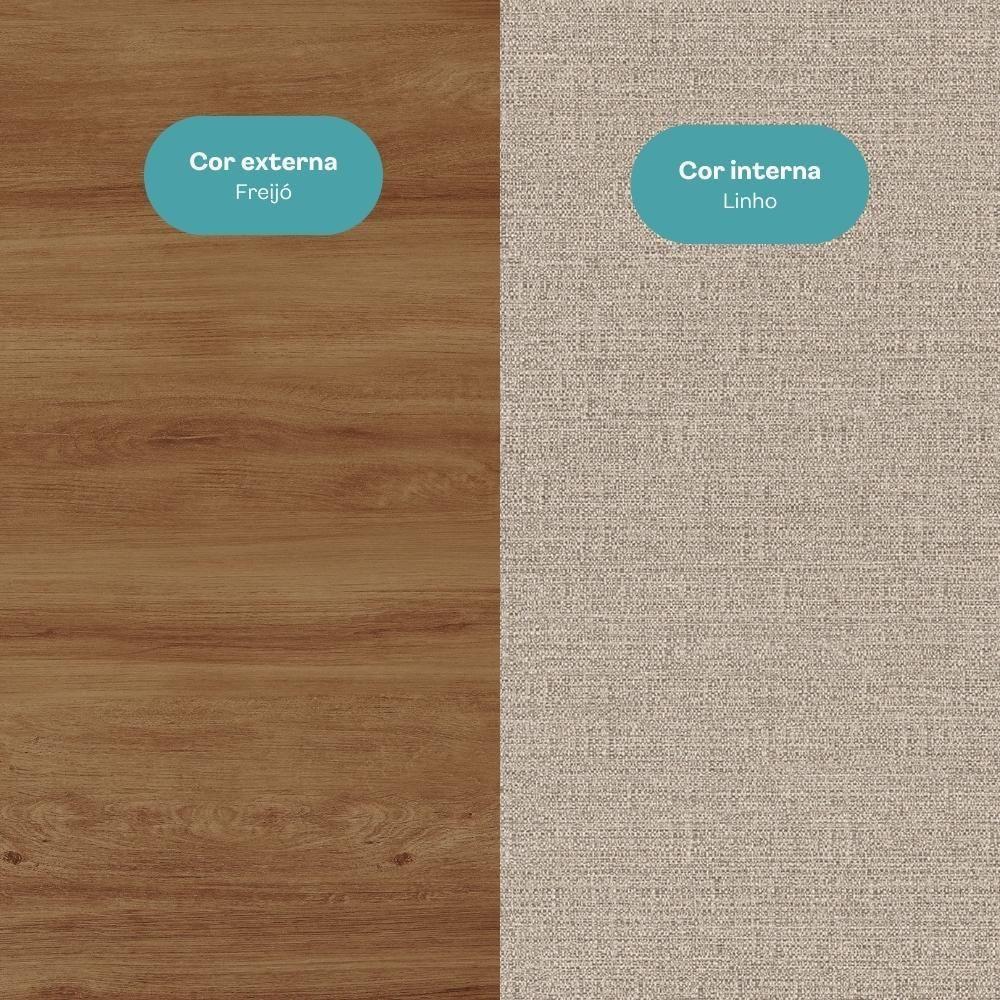 Cômoda 3 Gavetas 2 Portas Quarto 1112 Carraro Freijó - 3