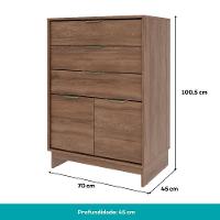 Cômoda 3 Gavetas 2 Portas Quarto 1112 Carraro Freijó - 8