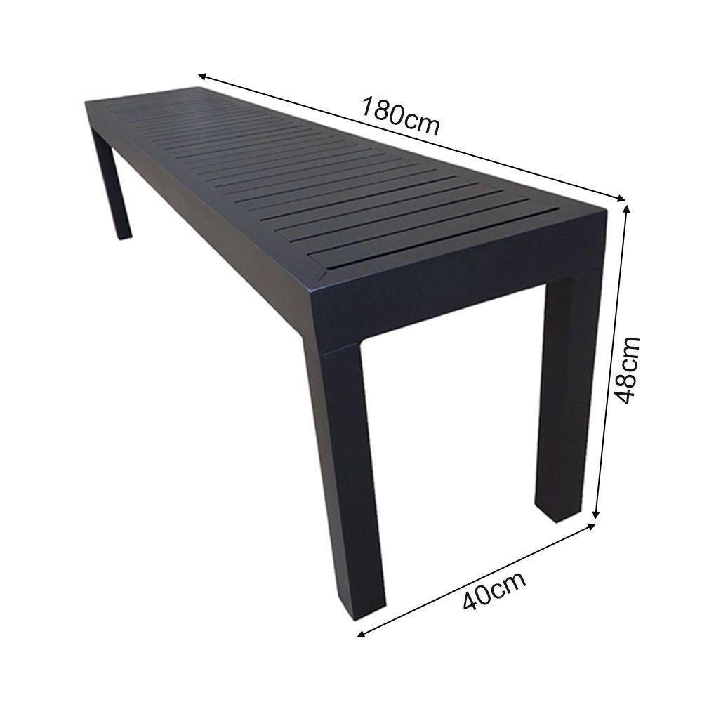 Conjunto Mesa Ripada Com 2 Bancos Ripados Alumínio 2.00x0.90m Marrom - 5