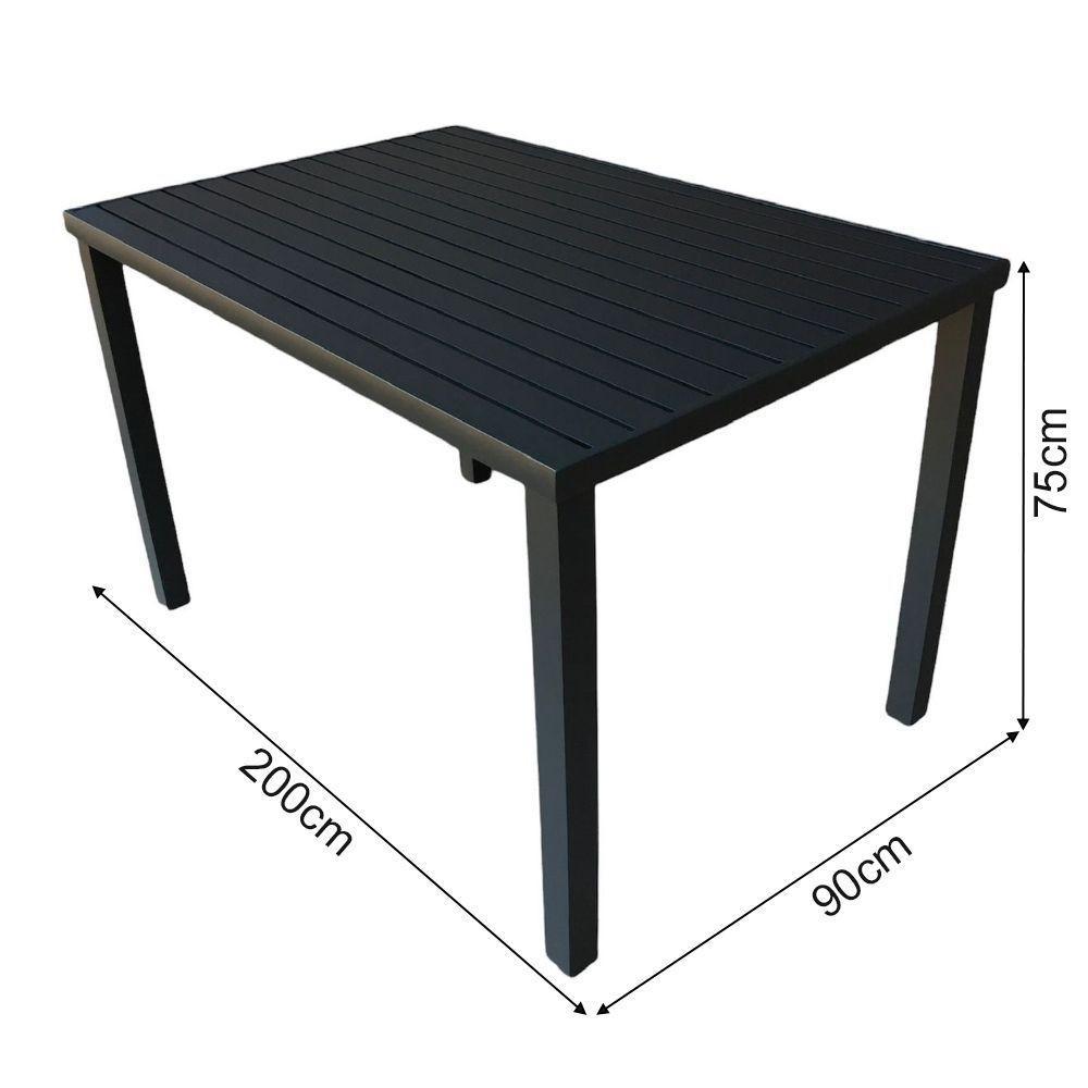 Conjunto Mesa Ripada Com 2 Bancos Ripados Alumínio 2.00x0.90m Marrom - 6