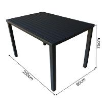 Conjunto Mesa Ripada Com 2 Bancos Ripados Alumínio 2.00x0.90m Marrom - 6