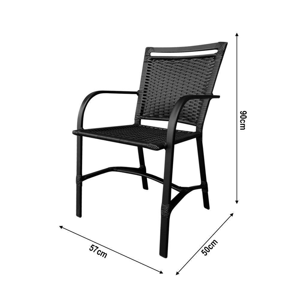 Conjunto Mesa Redonda 1,00 Com 4 Cadeiras Betta Em Alumínio Área Externa Preto - 2