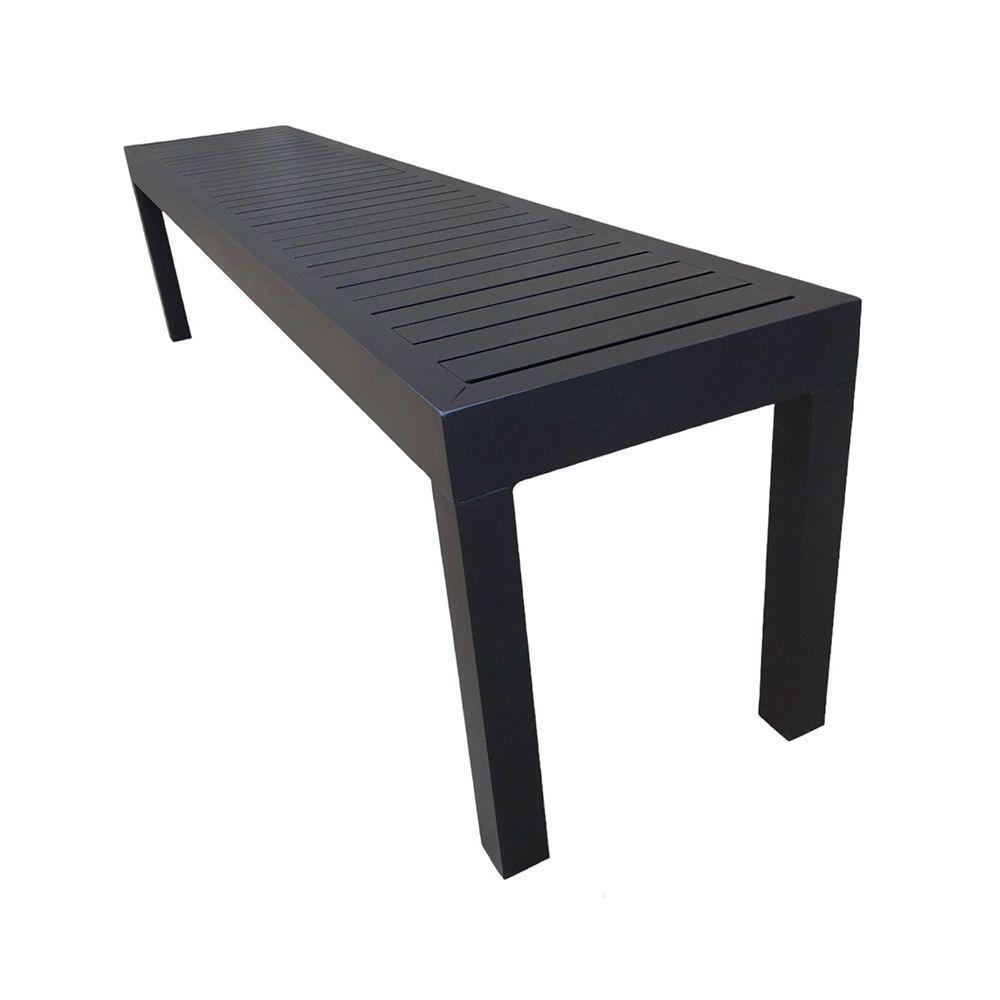 Conjunto Mesa Ripada Com 2 Bancos Ripados Alumínio 1.40x0.80m Preto - 4