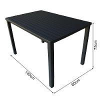 Conjunto Mesa Ripada Com 2 Bancos Ripados Alumínio 1.40x0.80m Preto - 3