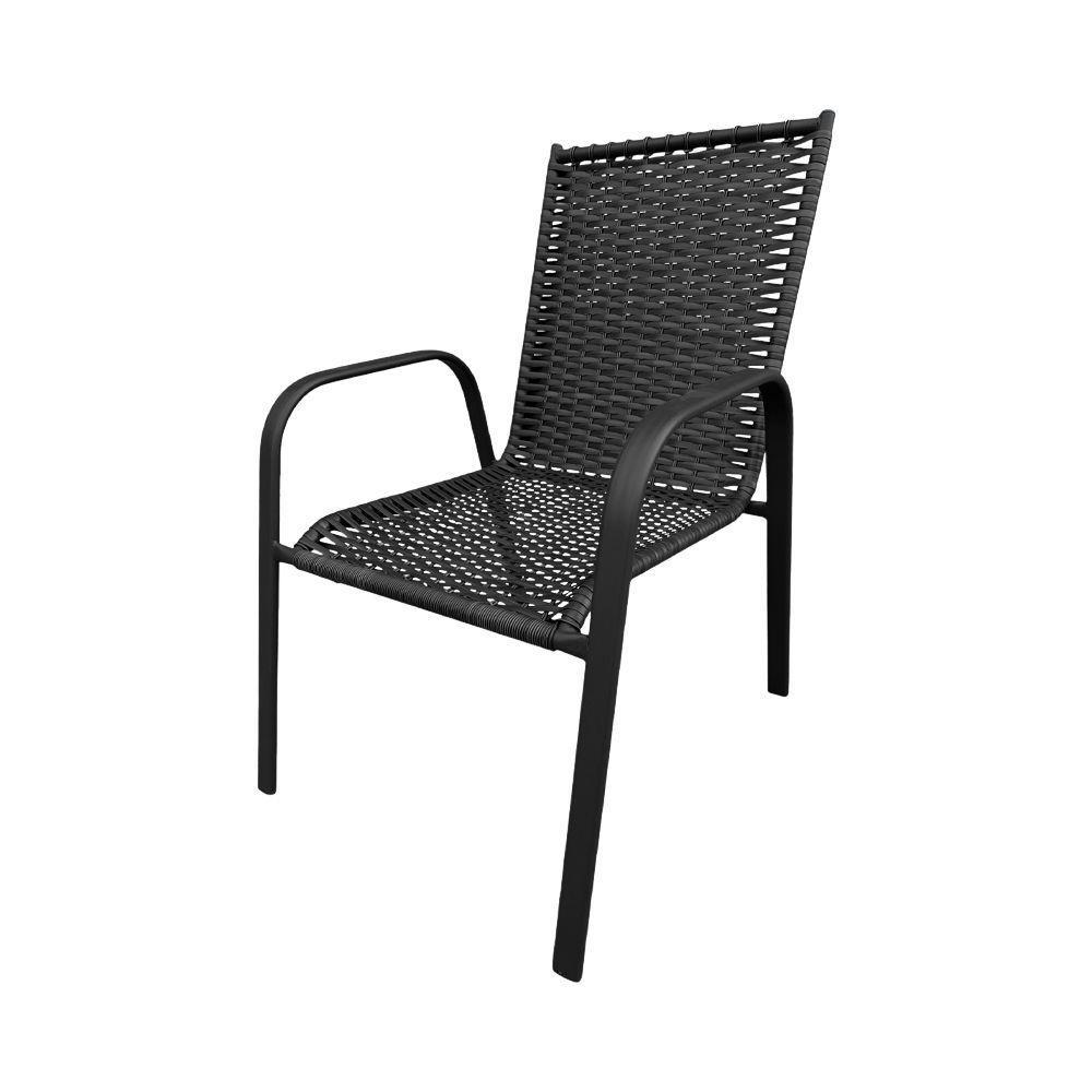 Kit 4 Cadeiras Roma Em Alumínio Área Externa Preto - 4