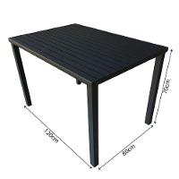 Conjunto Mesa Retangular 1.20x0.80 Com 4 Cadeiras Roma Em Alumínio Área Externa Preto - 2