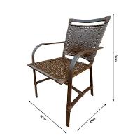 Conjunto Mesa Redonda 1,00 Com 4 Cadeiras Betta Em Alumínio Área Externa Marrom - 2