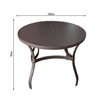 Conjunto Mesa Redonda 1,00 Com 4 Cadeiras Betta Em Alumínio Área Externa Marrom - 3