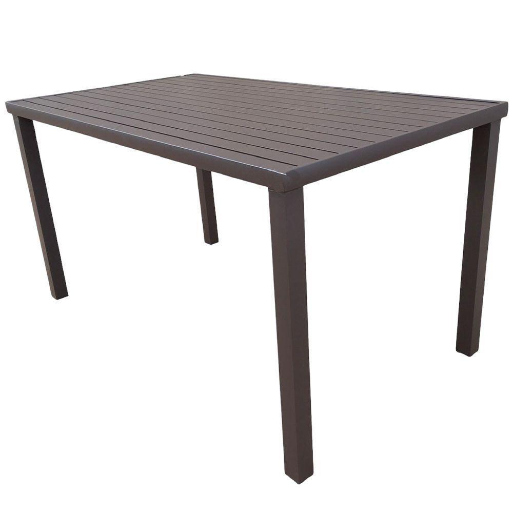 Conjunto Mesa Retangular 1.20x0.80 Com 4 Cadeiras Roma Em Alumínio Área Externa Marrom - 4