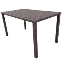 Conjunto Mesa Retangular 1.20x0.80 Com 4 Cadeiras Roma Em Alumínio Área Externa Marrom