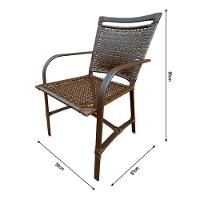 Conjunto Mesa Redonda 1,40cm Com 6 Cadeiras Betta Em Alumínio Área Externa Marrom - 3