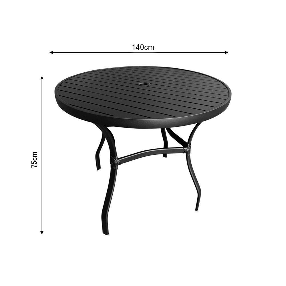 Conjunto Mesa Redonda 1,40cm Com 6 Cadeiras Betta Em Alumínio Área Externa Preto - 3