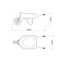 Carrinho De Mão Com Caçamba Funda Plástica Laranja 55 L, Braço Metálico E Pneu Maciço - 2