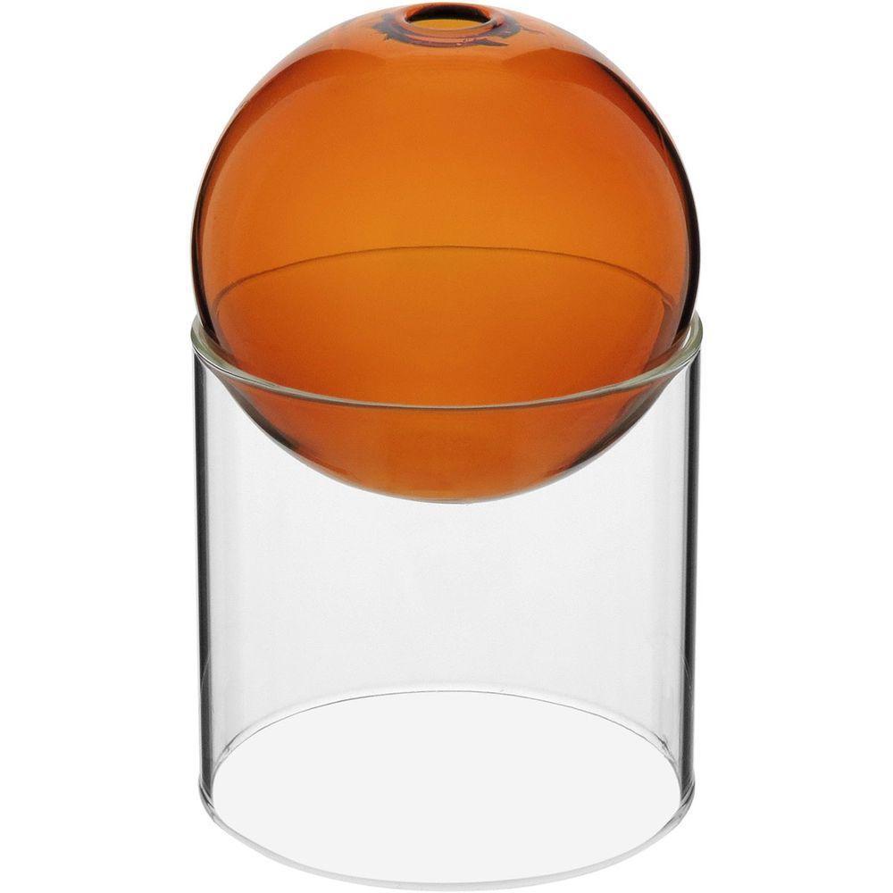 Vaso Decorativo Enfeite Casa Esfera Com Suporte Vidro 13x13x13cm âmbar - 1
