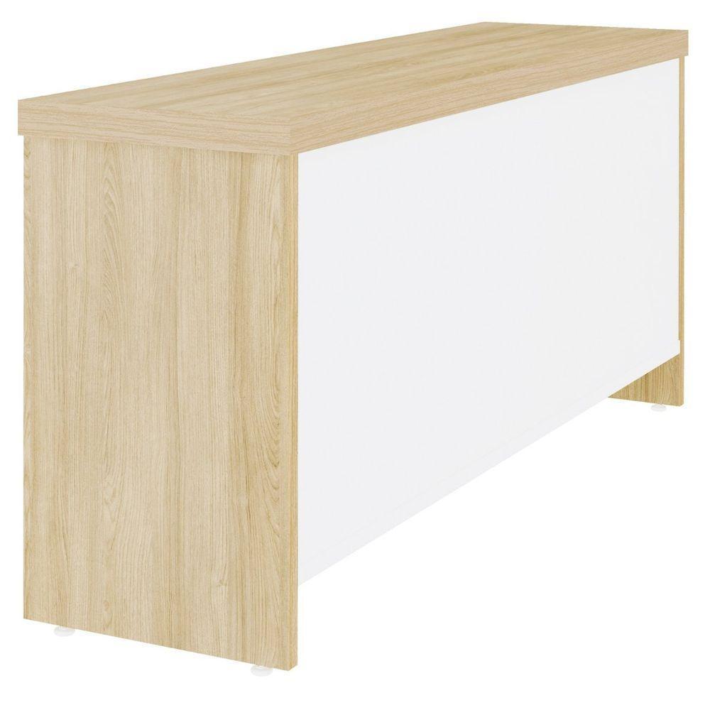 Balcão Multiuso Escritório Com Gavetas E Portas Carvalho branco - 10