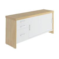 Balcão Multiuso Escritório Com Gavetas E Portas Carvalho branco - 2