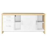 Balcão Multiuso Escritório Com Gavetas E Portas Carvalho branco - 3