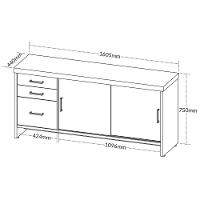 Balcão Multiuso Escritório Com Gavetas E Portas Charuto preto - 9