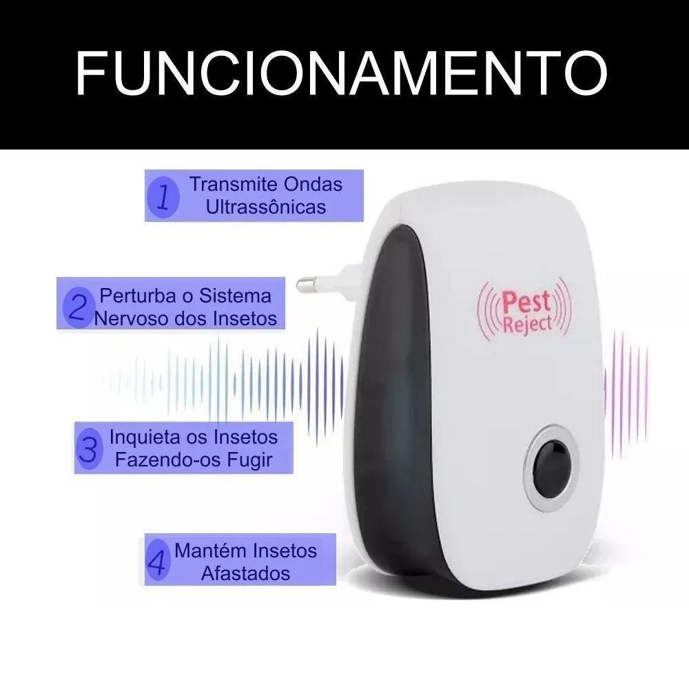 Repelente Eletrônico Ultrassônico Espanta Ratos Baratas Cor:branco - 4