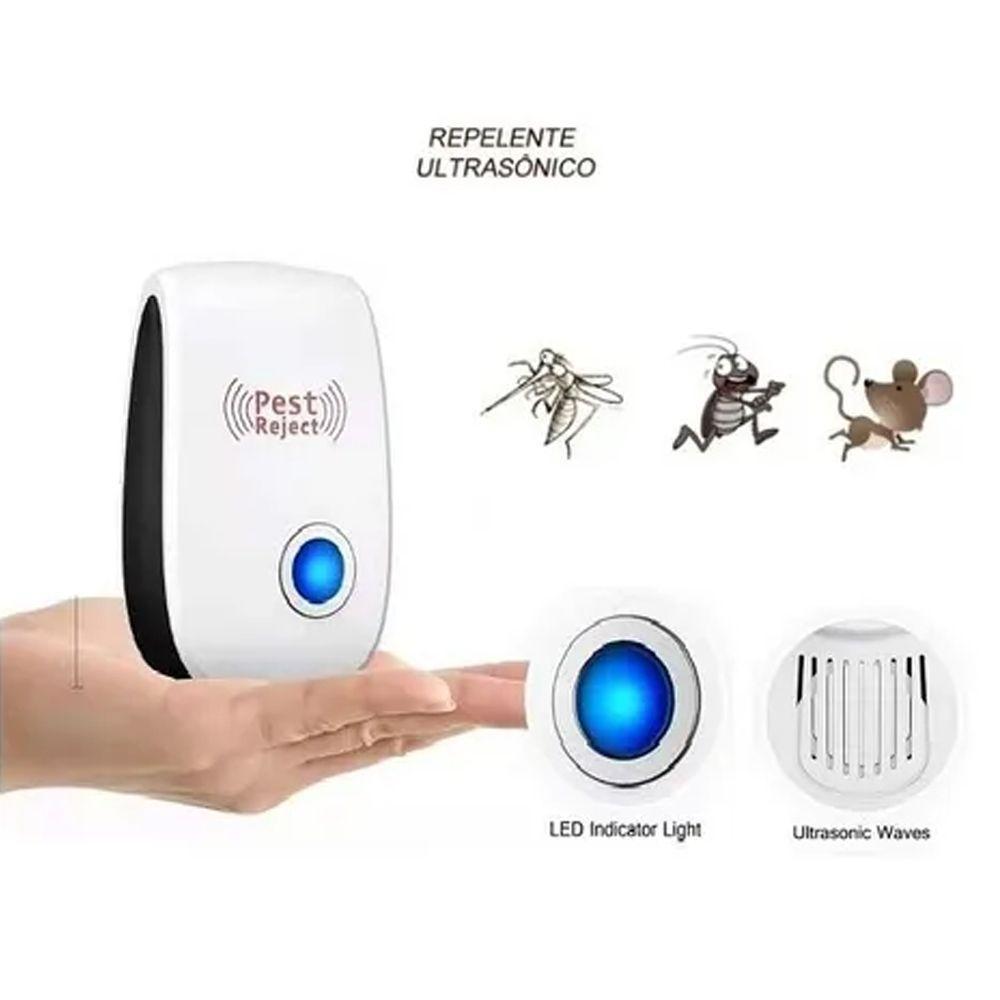 Repelente Eletrônico Ultrassônico Espanta Ratos Baratas Cor:branco - 5