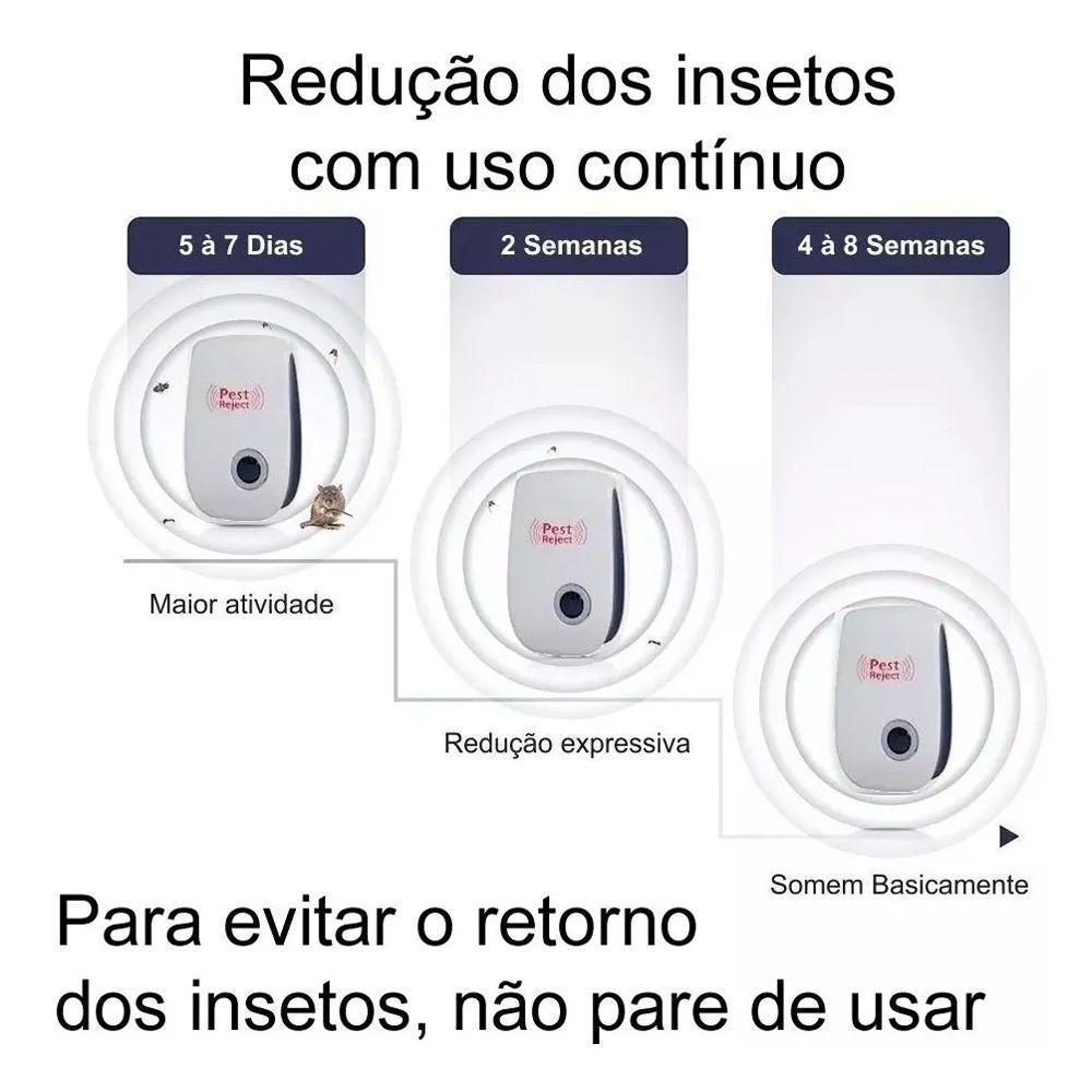 Repelente Eletrônico Ultrassônico Espanta Ratos Baratas Cor:branco - 6